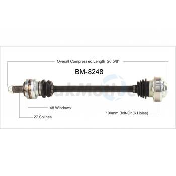 2008 BMW Z4 CV Axle Shaft Rear Right TrakMotive BM8248 image 1 of 3