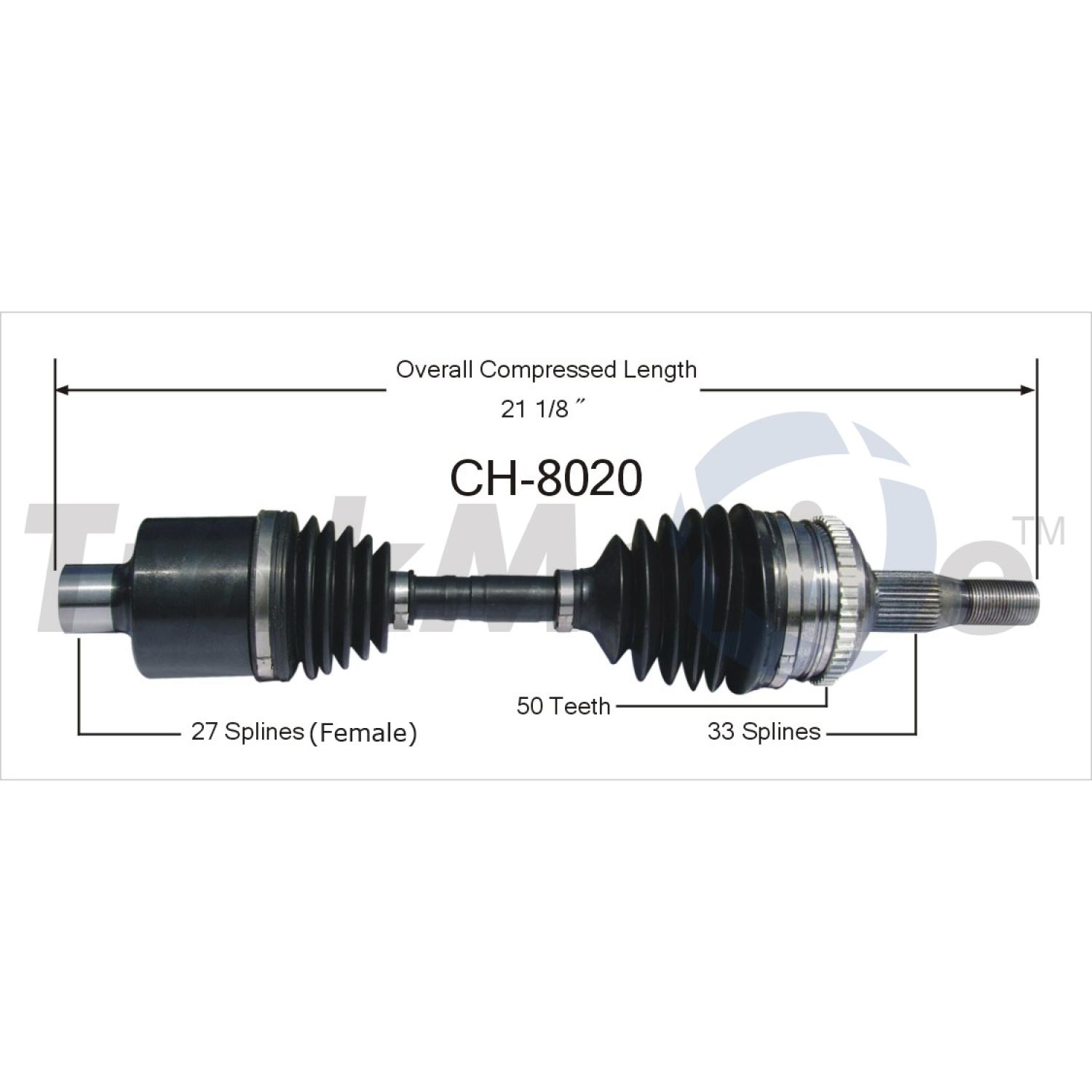 TrakMotive CH8020 - CV Axle Shaft TrakMotive CH8020 CV Axle Shaft product image 1 of 3