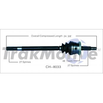 2004 Jeep Grand Cherokee CV Axle Shaft Front Left TrakMotive CH8033 image 1 of 3
