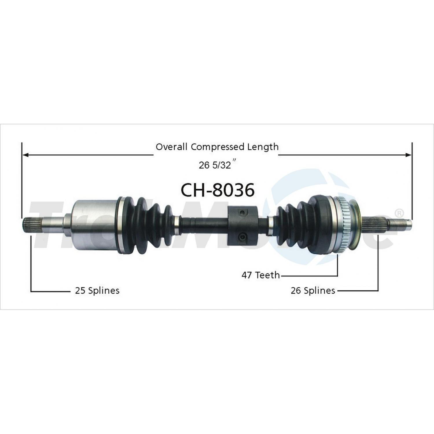 TrakMotive CH8036 - CV Axle Shaft TrakMotive CH8036 CV Axle Shaft product image 1 of 3
