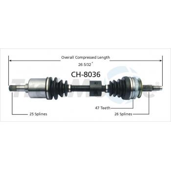 1995 Dodge Grand Caravan CV Axle Shaft Front Left TrakMotive CH8036 image 1 of 3