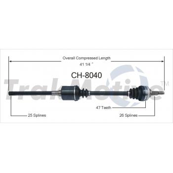 1995 Dodge Grand Caravan CV Axle Shaft Front Right TrakMotive CH8040 image 1 of 3