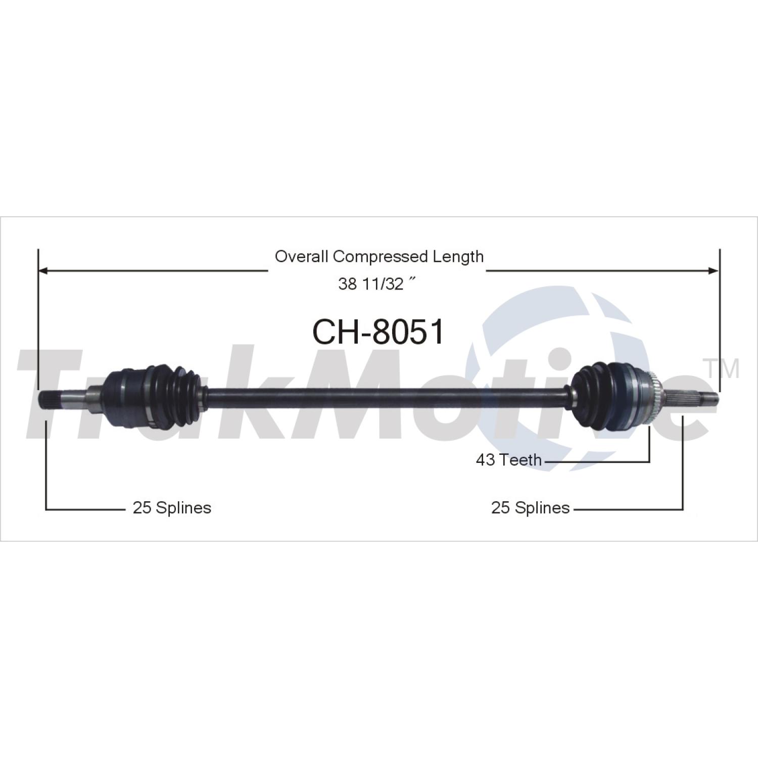 TrakMotive CH8051 - CV Axle Shaft TrakMotive CH8051 CV Axle Shaft product image 1 of 3