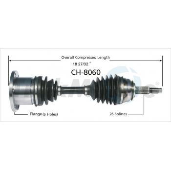 1987 Dodge Dakota CV Axle Shaft Front Left TrakMotive CH8060 image 1 of 3