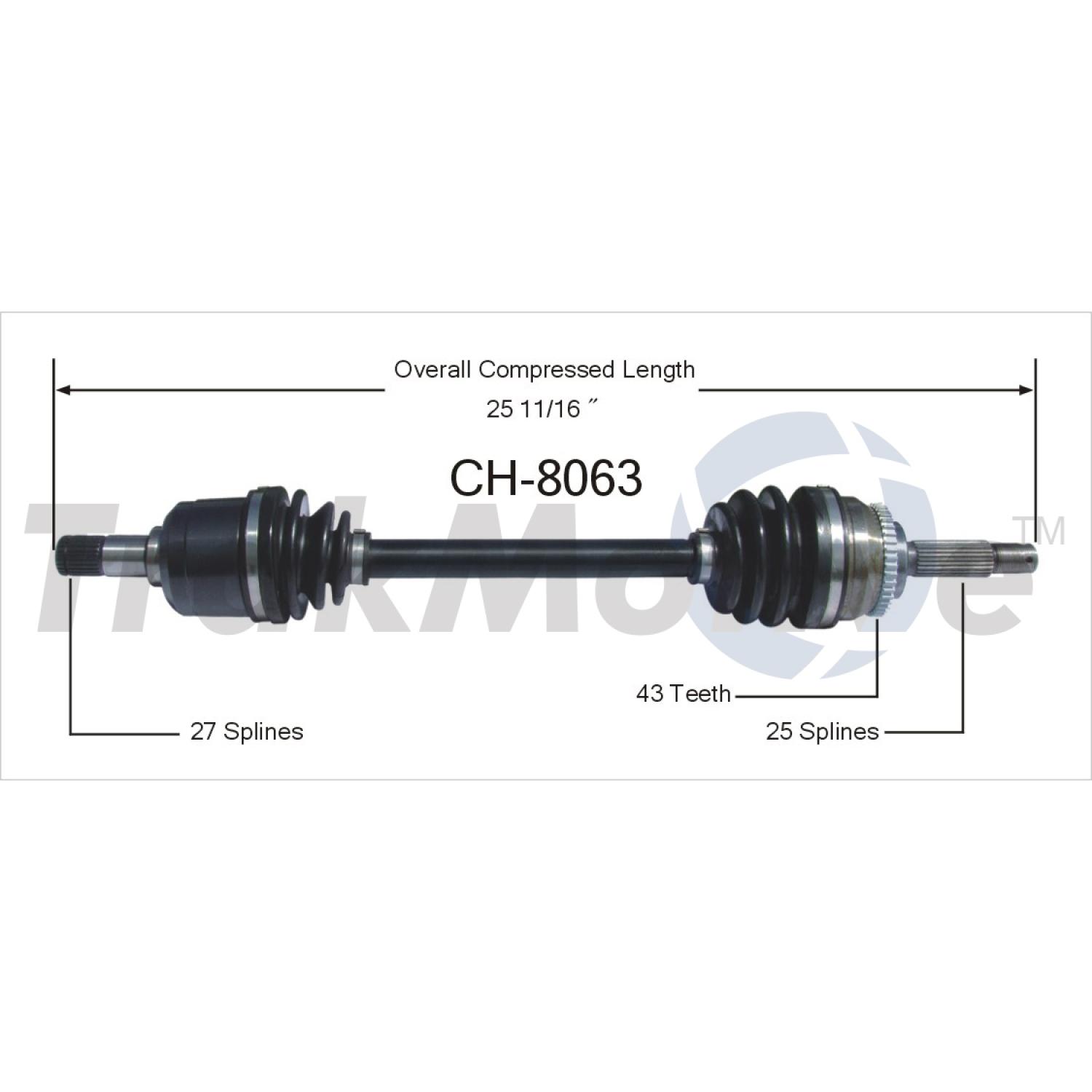 TrakMotive CH8063 - CV Axle Shaft TrakMotive CH8063 CV Axle Shaft product image 1 of 3