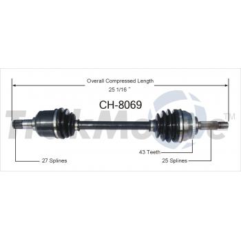 2001 Dodge Stratus CV Axle Shaft Front Left TrakMotive CH8069 image 1 of 3