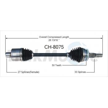 2002 Chrysler 300M CV Axle Shaft Front Left TrakMotive CH8075 image 1 of 3