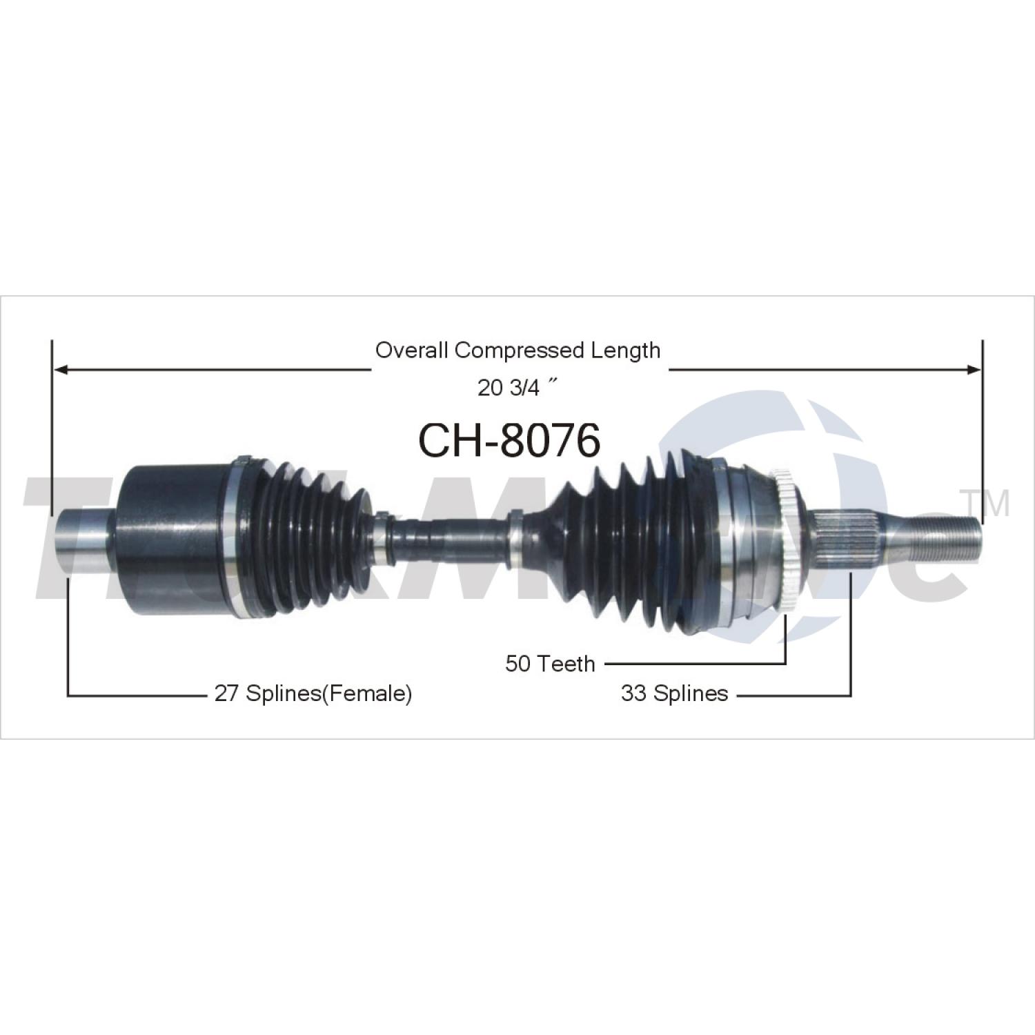 TrakMotive CH8076 CV Axle Shaft product image 1 of 3