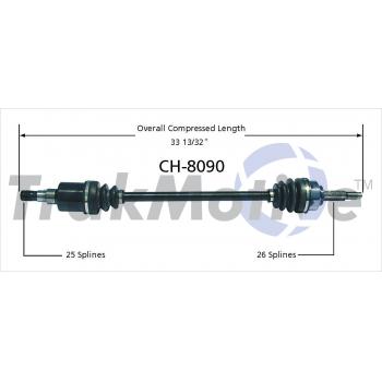 2005 Chrysler Pacifica CV Axle Shaft Rear Left TrakMotive CH8090 image 1 of 3