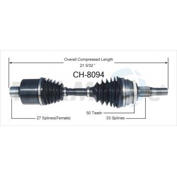 2002 Chrysler 300M CV Axle Shaft Front Right TrakMotive CH8094 image 1 of 3