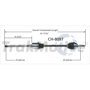 2005 Chrysler Pacifica CV Axle Shaft Front Right TrakMotive CH8097 image 1 of 3