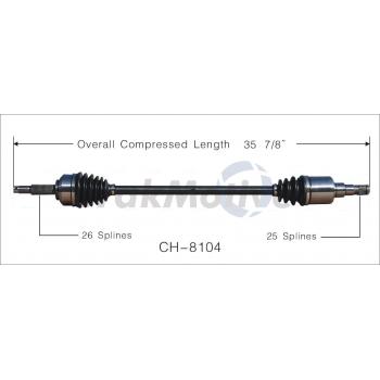 2005 Chrysler Pacifica CV Axle Shaft Rear Right TrakMotive CH8104 image 1 of 3