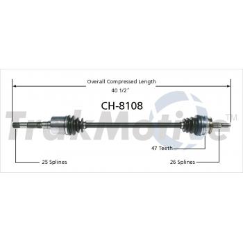 2007 Chrysler Voyager CV Axle Shaft Front Right TrakMotive CH8108 image 1 of 3