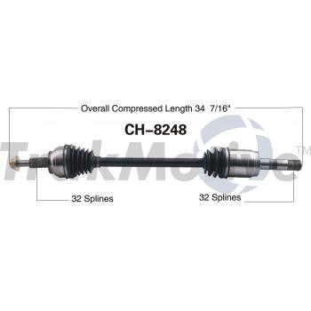 2011 Jeep Grand Cherokee CV Axle Shaft Rear Left TrakMotive CH8248 image 1 of 3