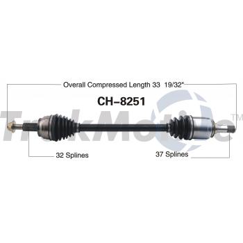2011 Dodge Durango CV Axle Shaft Rear Left TrakMotive CH8251 image 1 of 3