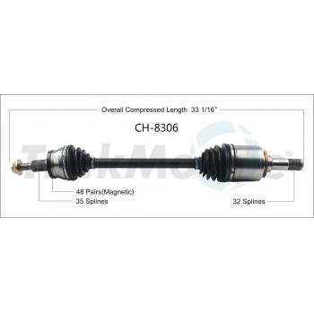 2015 Dodge Charger CV Axle Shaft Rear Left TrakMotive CH8306 image 1 of 3