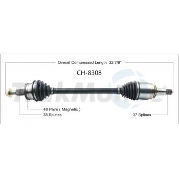 2017 Chrysler 300 CV Axle Shaft Rear Left TrakMotive CH8308 image 2 of 4