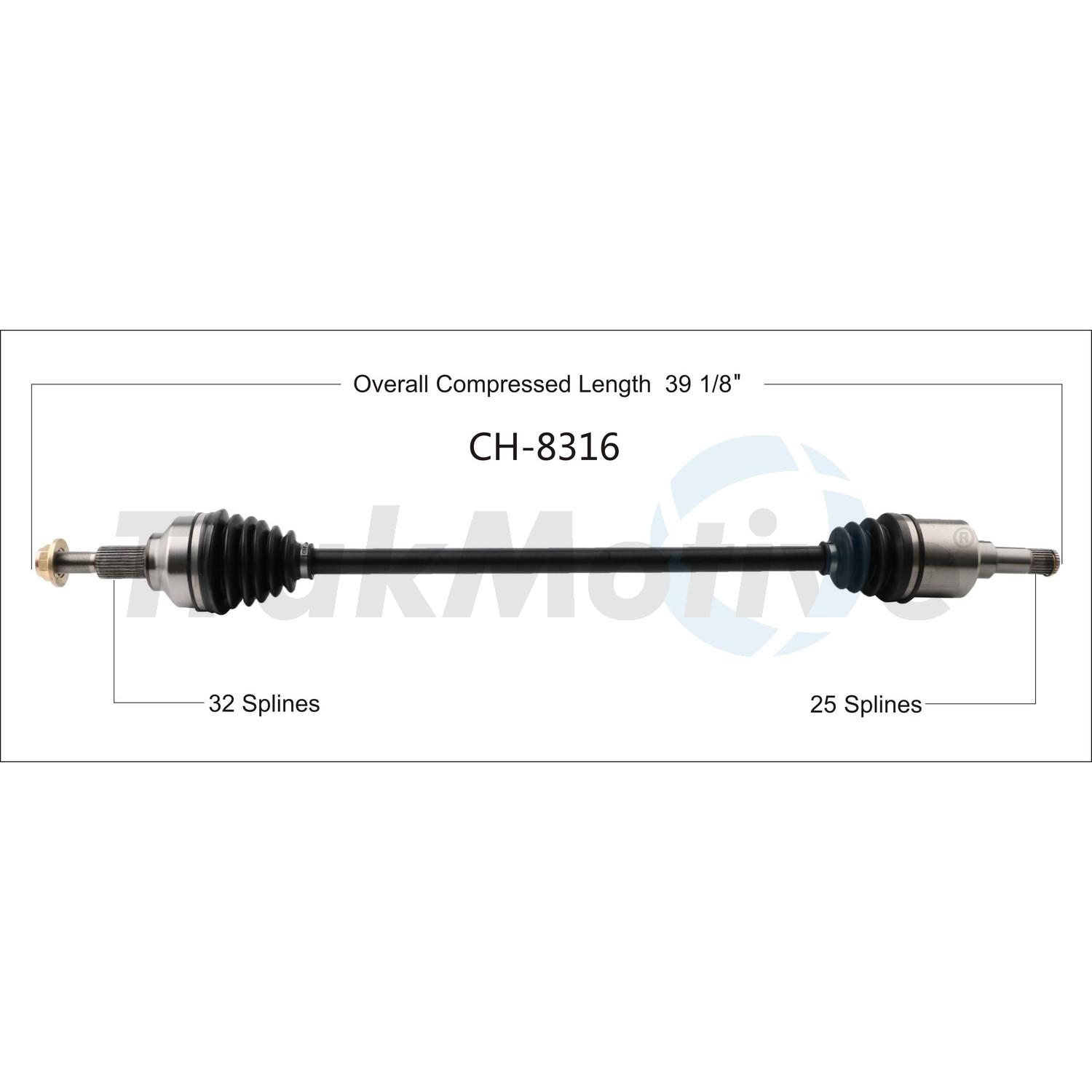 TrakMotive CH8316 - CV Axle Shaft TrakMotive CH8316 CV Axle Shaft product image 1 of 3