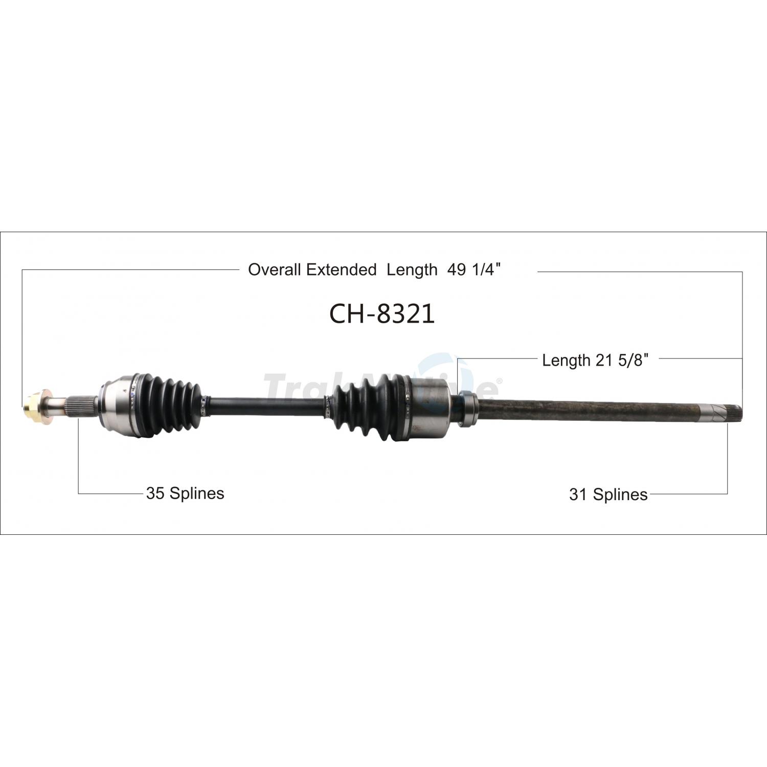TrakMotive CH8321 CV Axle Shaft product image 1 of 3