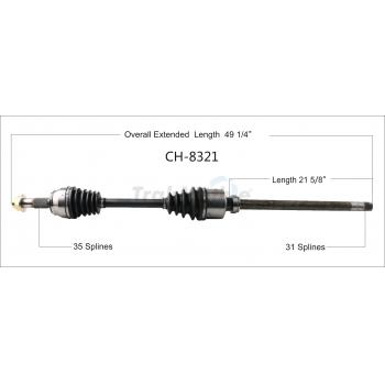 2017 Ram ProMaster 2500 CV Axle Shaft Front Right TrakMotive CH8321 image 1 of 3