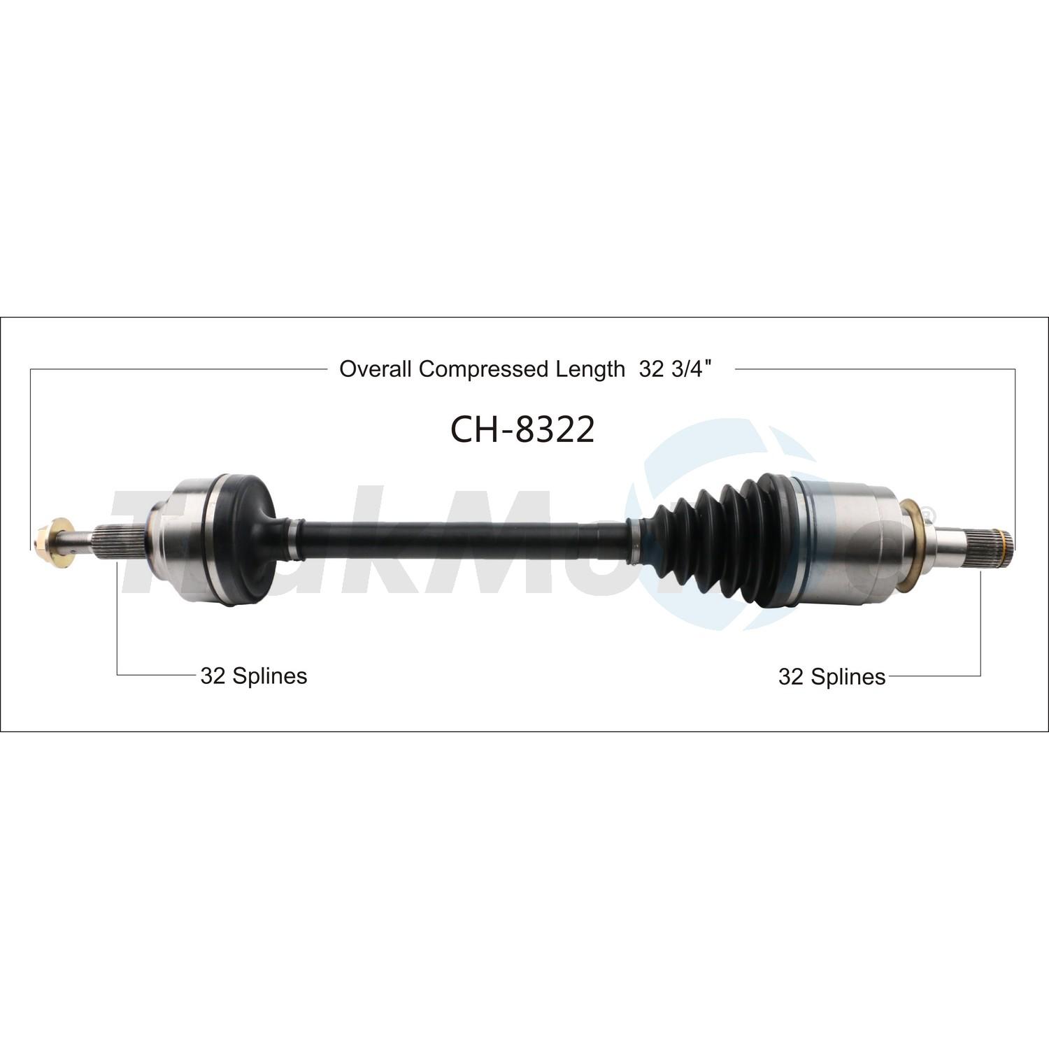 TrakMotive CH8322 - CV Axle Shaft TrakMotive CH8322 CV Axle Shaft product image 1 of 3