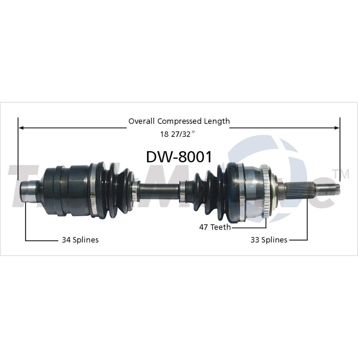 TrakMotive DW8001 - CV Axle Shaft TrakMotive DW8001 CV Axle Shaft product image 1 of 3