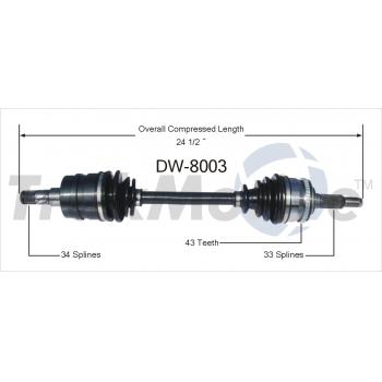 2001 Daewoo Leganza CV Axle Shaft Front Left TrakMotive DW8003 image 1 of 3