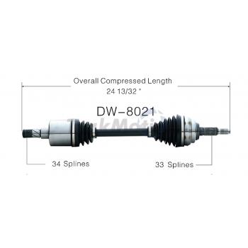 2001 Daewoo Leganza CV Axle Shaft Front Left TrakMotive DW8021 image 1 of 3