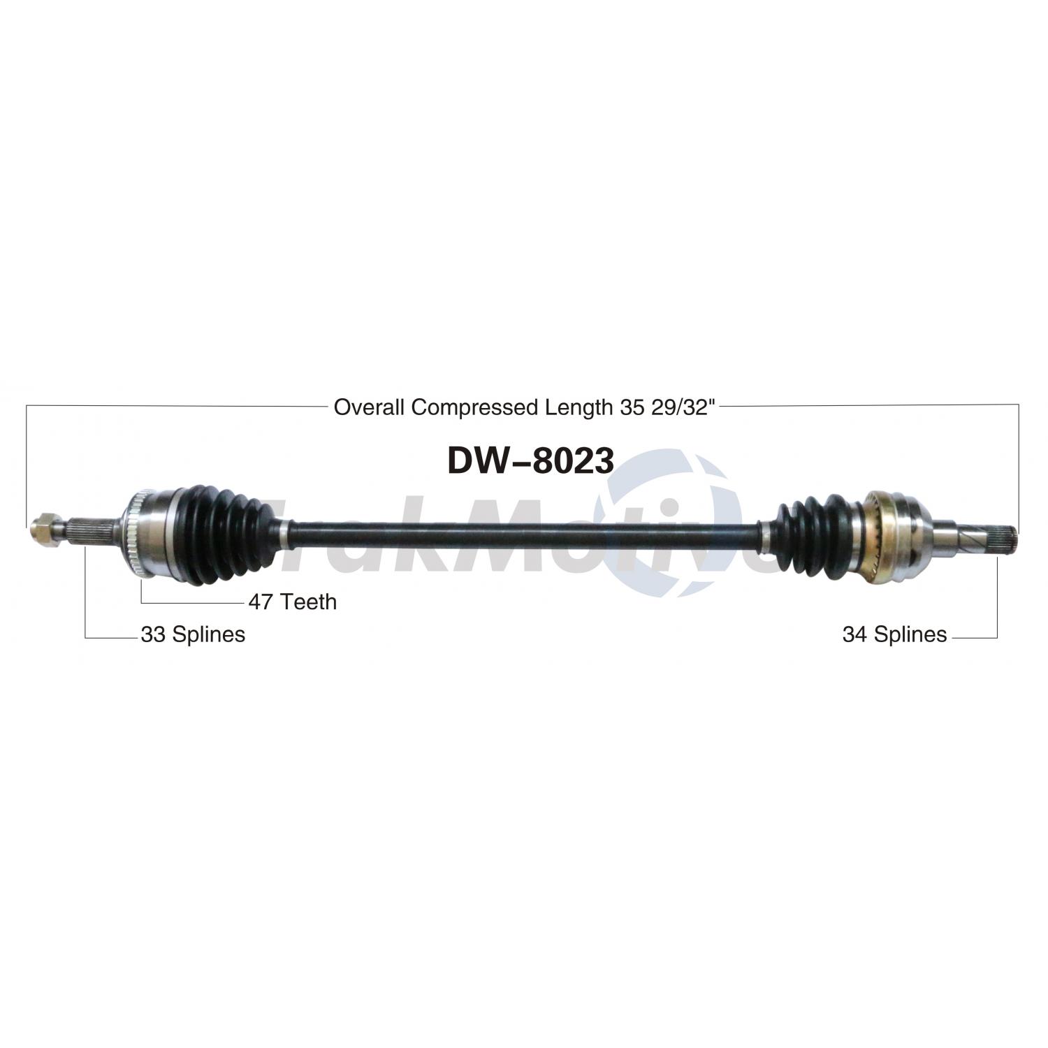 TrakMotive DW8023 CV Axle Shaft product image 1 of 3
