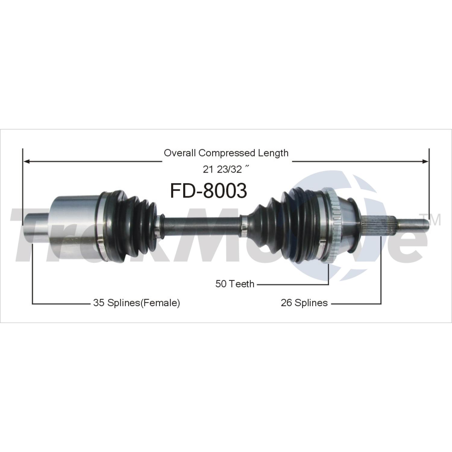 TrakMotive FD8003 CV Axle Shaft product image 1 of 3