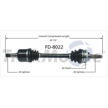 2000 Kia Sephia CV Axle Shaft