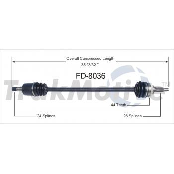 1995 Mercury Tracer CV Axle Shaft Front Right TrakMotive FD8036 image 1 of 3