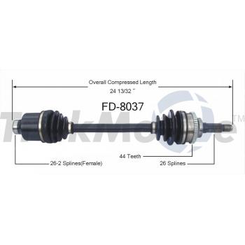 1995 Mercury Tracer CV Axle Shaft Front Right TrakMotive FD8037 image 1 of 3