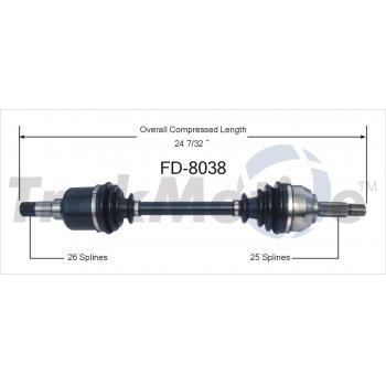 2011 Ford Focus CV Axle Shaft Front Left TrakMotive FD8038 image 1 of 3