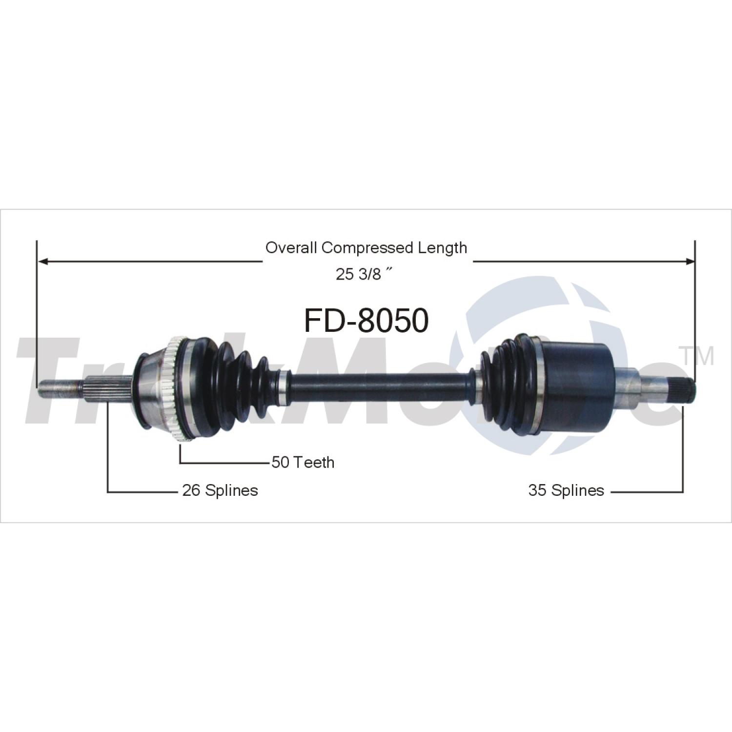 TrakMotive FD8050 CV Axle Shaft product image 1 of 3