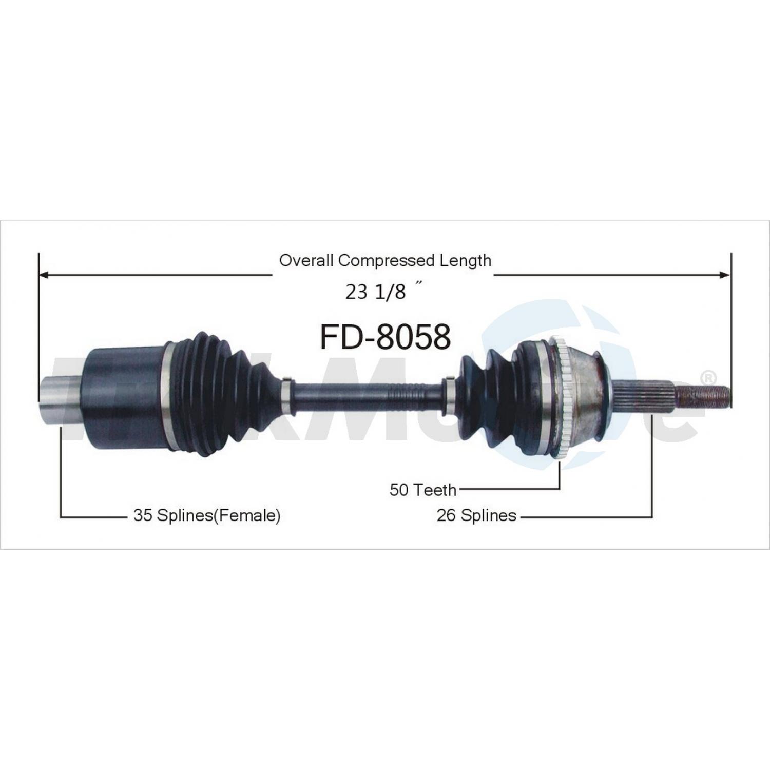 TrakMotive FD8058 CV Axle Shaft product image 1 of 3