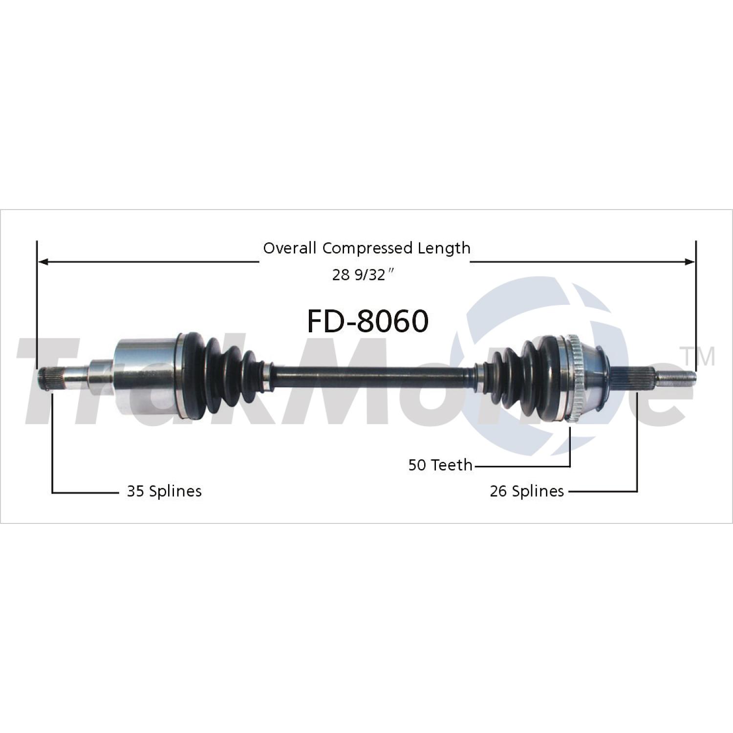 TrakMotive FD8060 - CV Axle Shaft TrakMotive FD8060 CV Axle Shaft product image 1 of 3