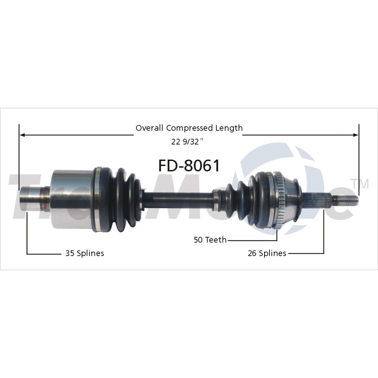 TrakMotive FD8061 - CV Axle Shaft TrakMotive FD8061 CV Axle Shaft product image 1 of 3