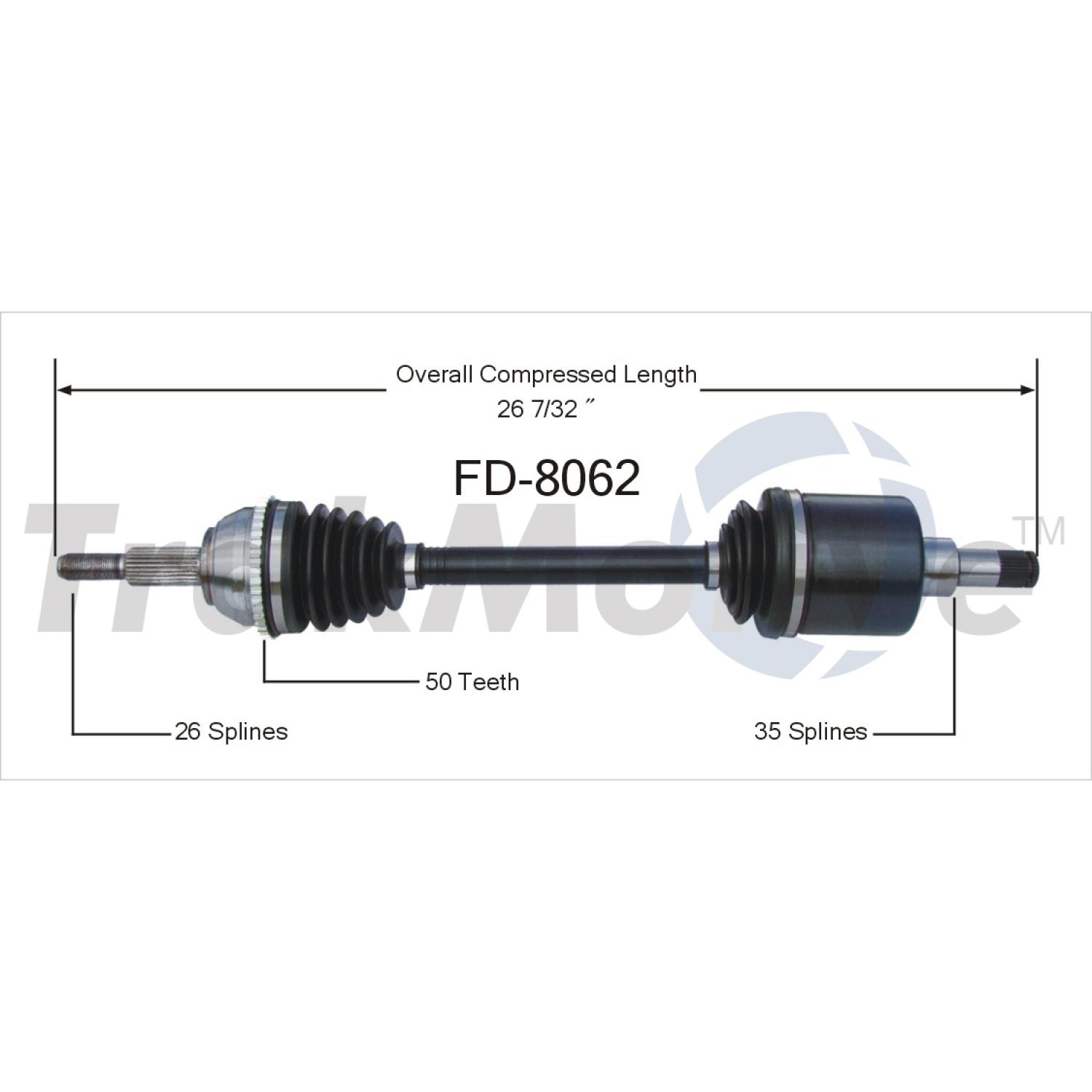TrakMotive FD8062 - CV Axle Shaft TrakMotive FD8062 CV Axle Shaft product image 1 of 3