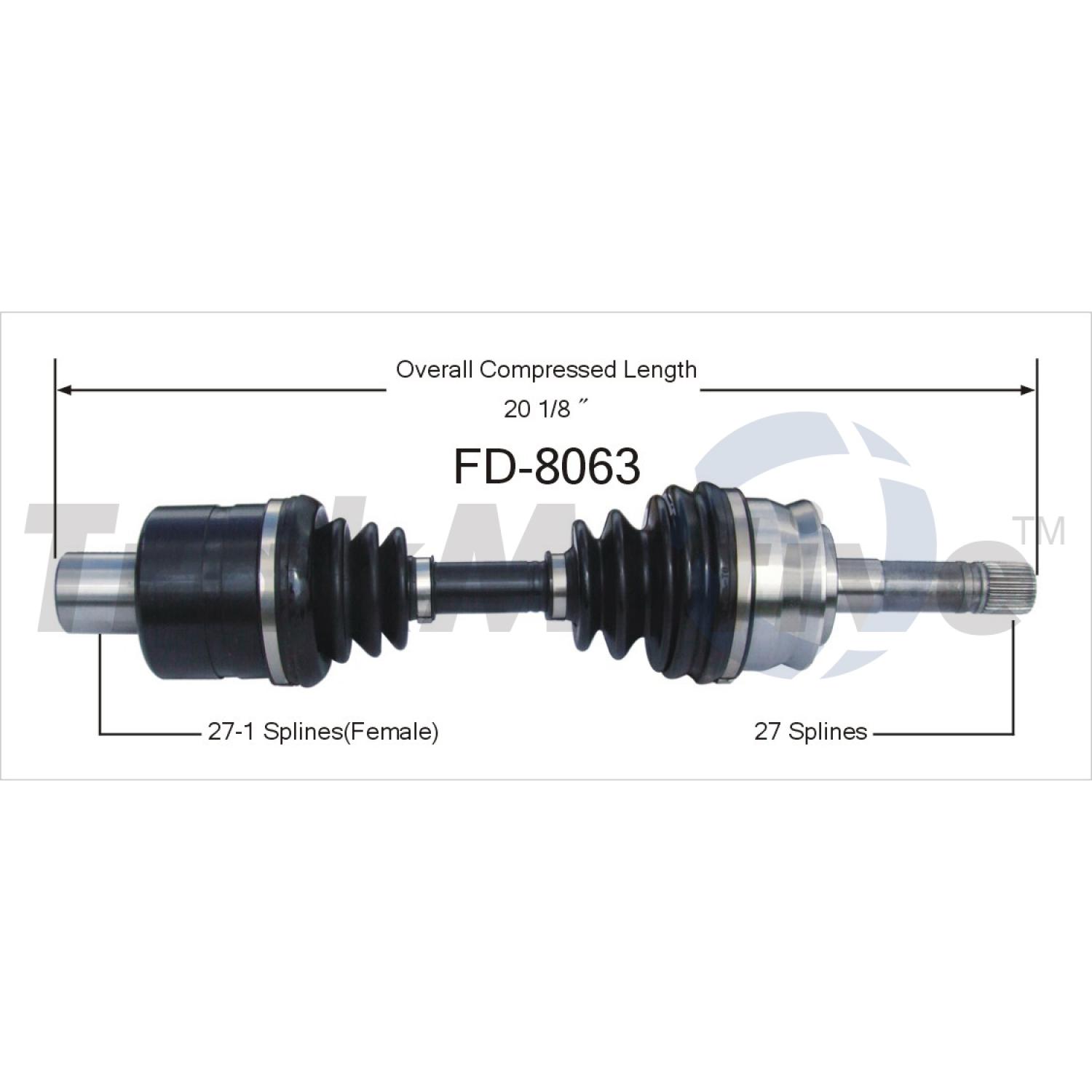 TrakMotive FD8063 - CV Axle Shaft TrakMotive FD8063 CV Axle Shaft product image 1 of 3