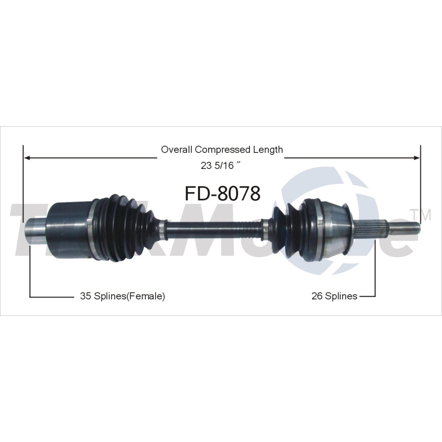 TrakMotive FD8078 CV Axle Shaft product image 1 of 3