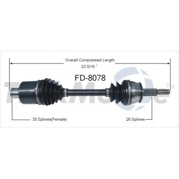 1991 Ford Taurus CV Axle Shaft Front Right TrakMotive FD8078 image 1 of 3