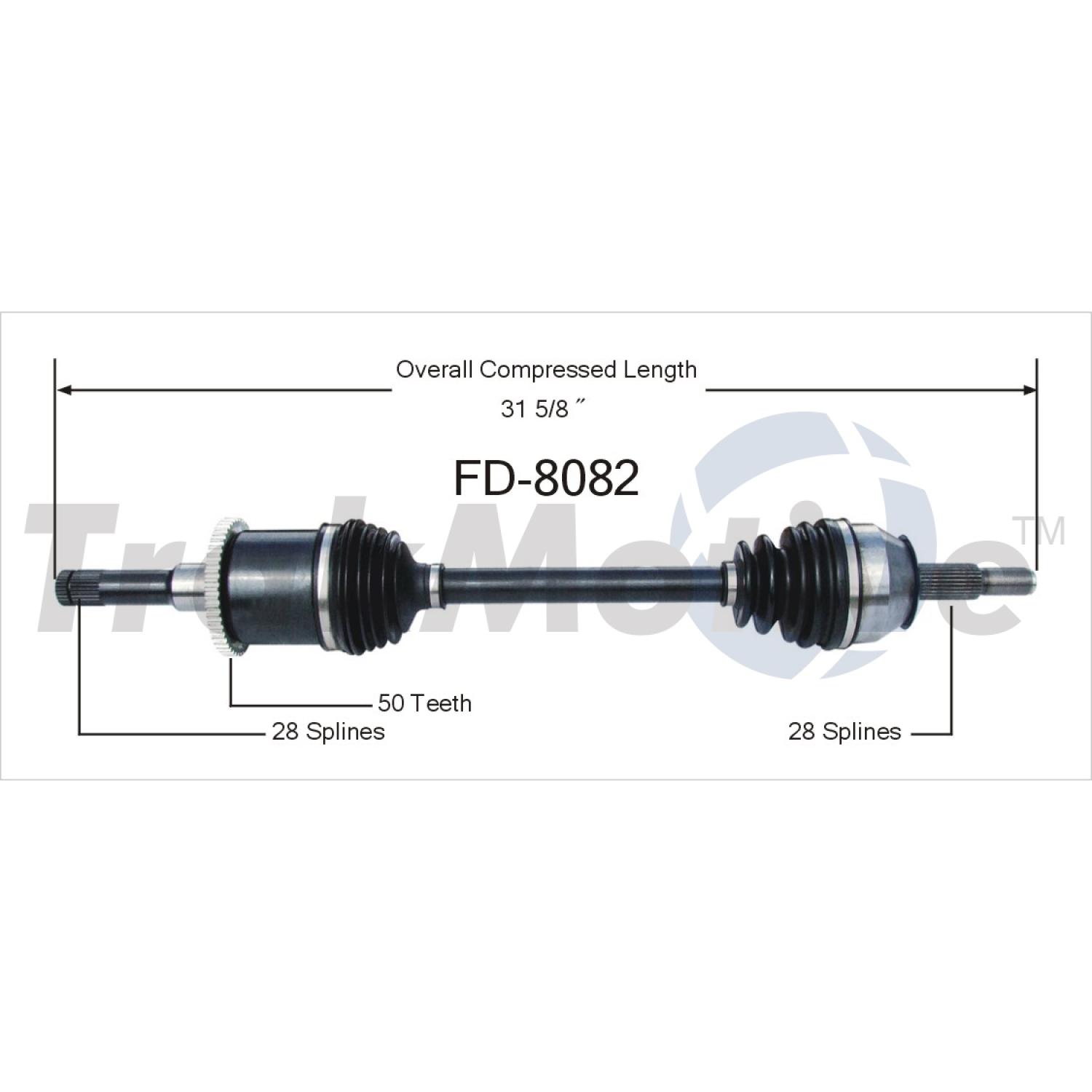 TrakMotive FD8082 CV Axle Shaft product image 1 of 3