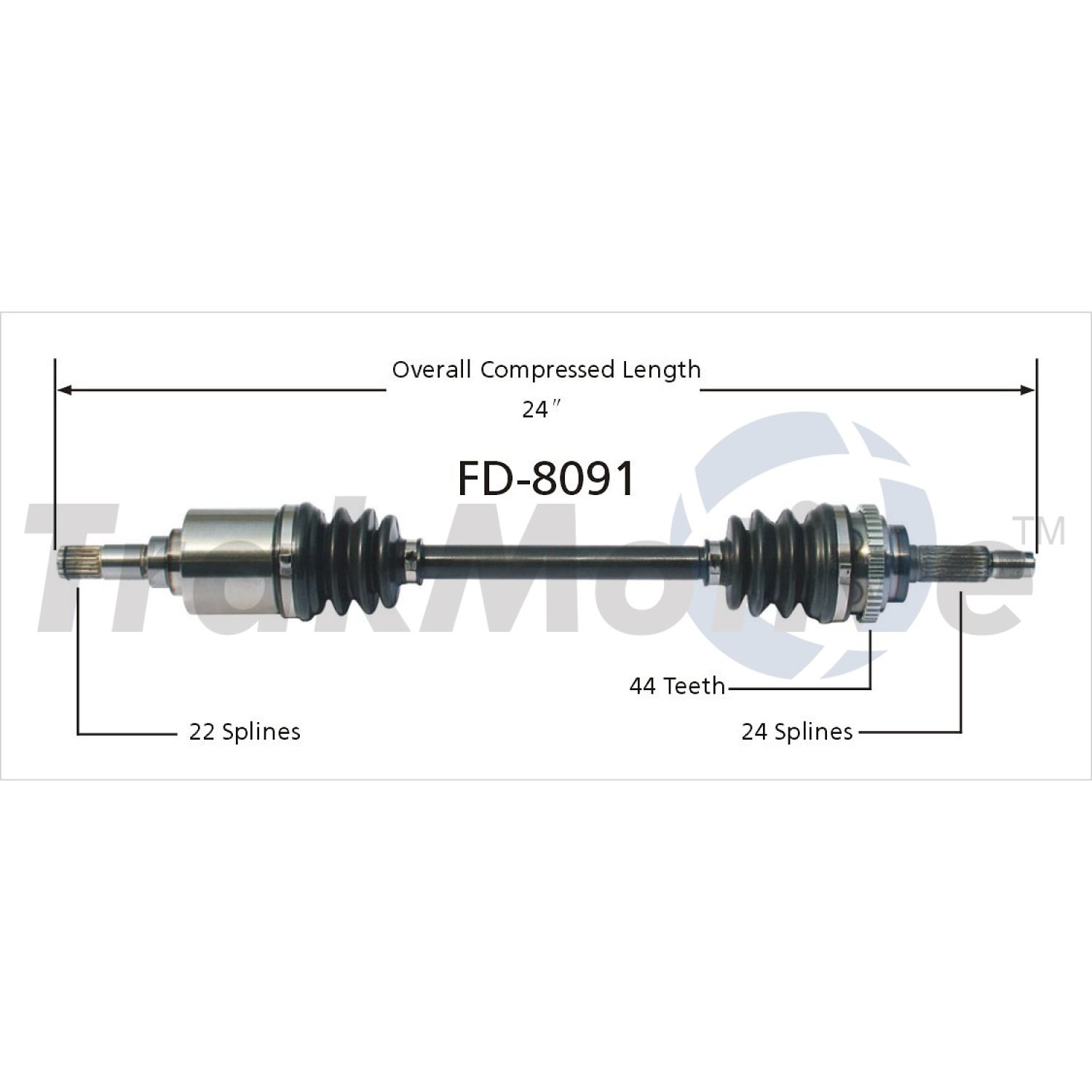 TrakMotive FD8091 - CV Axle Shaft TrakMotive FD8091 CV Axle Shaft product image 1 of 3