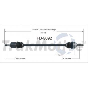 1997 Ford Aspire CV Axle Shaft Front Right TrakMotive FD8092 image 1 of 3