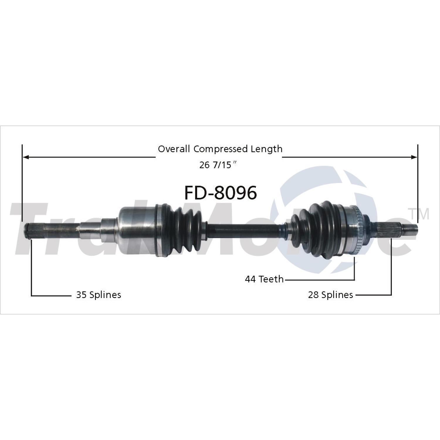 TrakMotive FD8096 - CV Axle Shaft TrakMotive FD8096 CV Axle Shaft product image 1 of 4