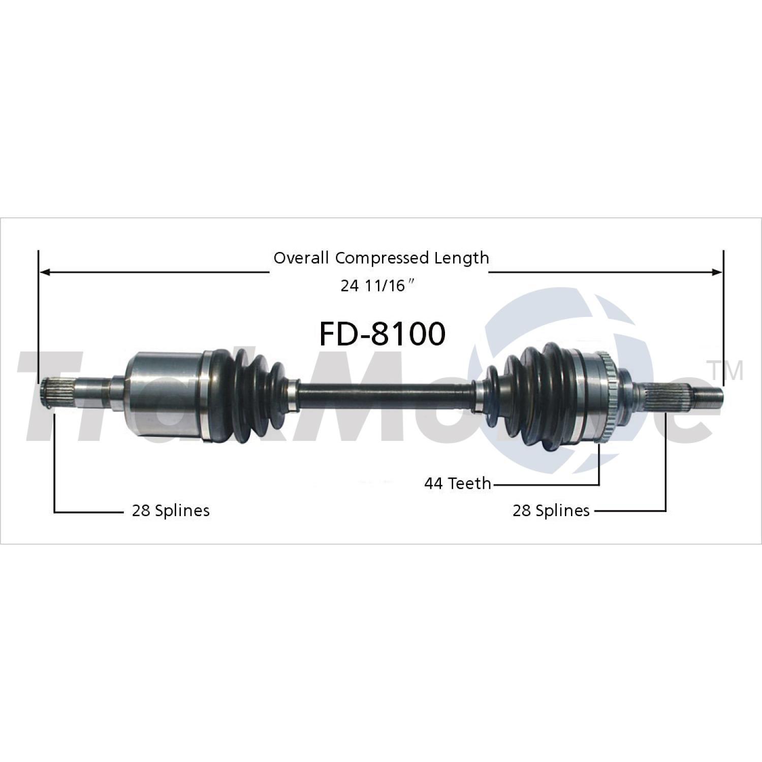 TrakMotive FD8100 - CV Axle Shaft TrakMotive FD8100 CV Axle Shaft product image 1 of 3
