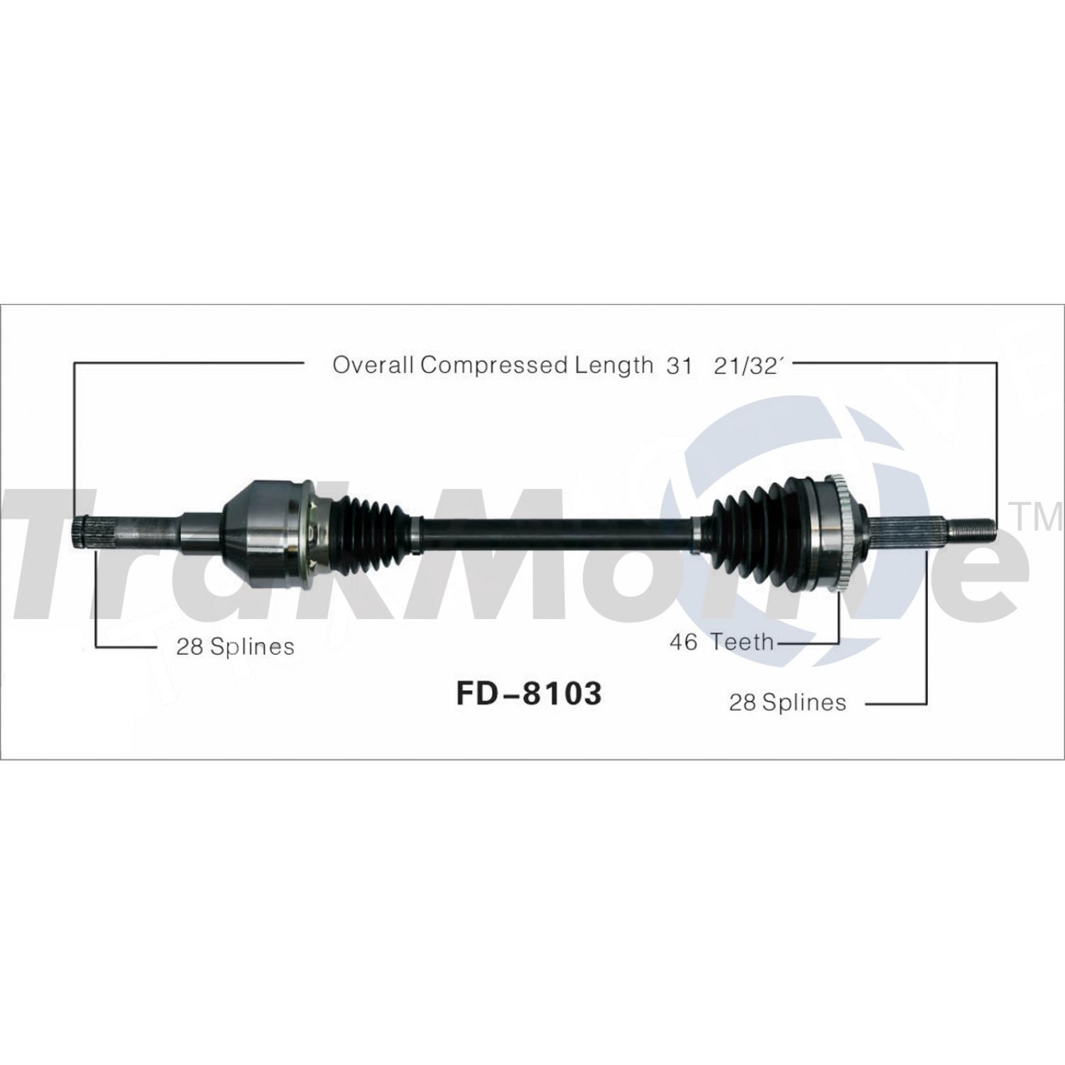 TrakMotive FD8103 - CV Axle Shaft TrakMotive FD8103 CV Axle Shaft product image 1 of 3