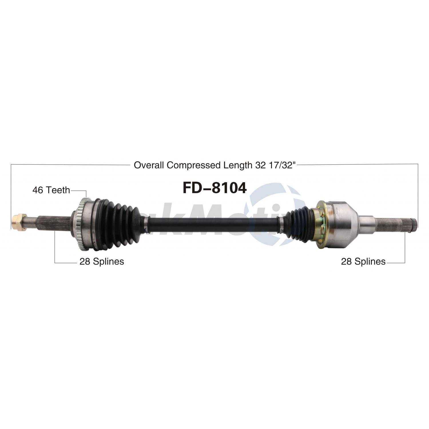 TrakMotive FD8104 - CV Axle Shaft TrakMotive FD8104 CV Axle Shaft product image 1 of 3