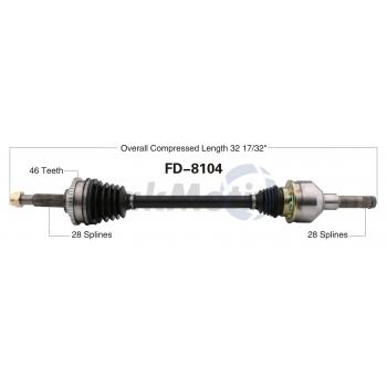 2002 Lincoln LS CV Axle Shaft Rear Right TrakMotive FD8104 image 1 of 3
